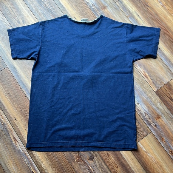 90s Vintage Bobbie Brooks Large Navy Cottage Screen Printed SS Tee Shirt - Picture 8 of 9